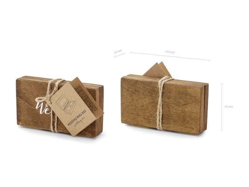 Koka kastīte jaunlaulāto gredzeniem, 10 x 5,5 cm cena un informācija | Svētku dekorācijas | 220.lv