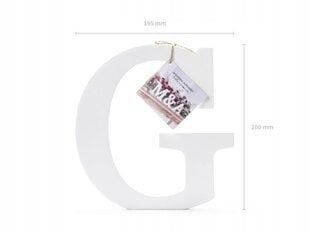 Koka burts G, balts, 19,5 x 20 cm cena un informācija | Svētku dekorācijas | 220.lv