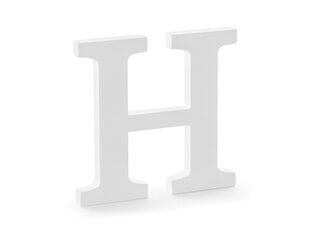 Деревянная буква H, белая, 21 x 20 см цена и информация | Праздничные декорации | 220.lv