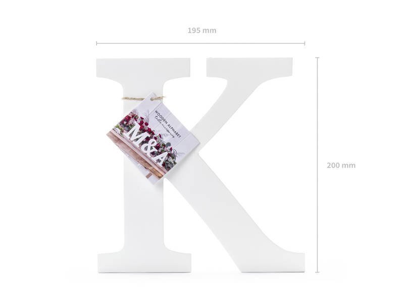 Koka burts K, balts, 19,5 x 20 cm cena un informācija | Svētku dekorācijas | 220.lv