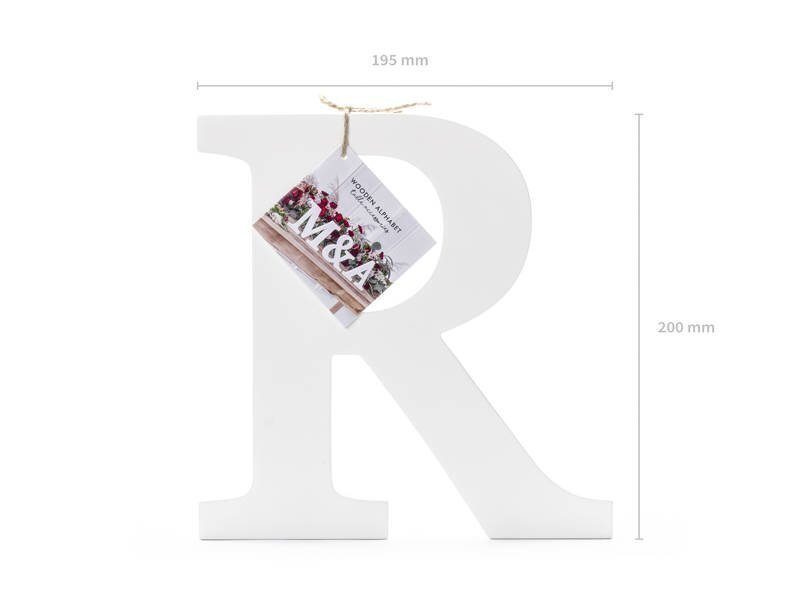 Koka burts R, balts, 19,5 x 20 cm цена и информация | Svētku dekorācijas | 220.lv