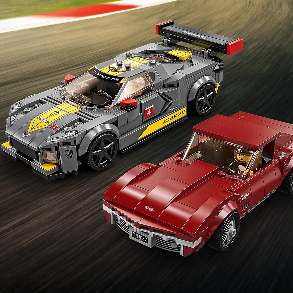 76903 LEGO® Speed Champions Chevrolet Corvette C8.R sacīkšu auto un 1968.g Chevrolet Corvette cena un informācija | Konstruktori | 220.lv