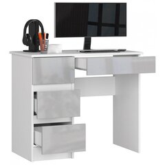 Письменный стол NORE A7, левый вариант, белый/светло-серый цена и информация | Компьютерные, письменные столы | 220.lv
