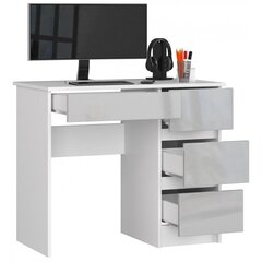 Письменный стол NORE A7, правый вариант, белый/светло-серый цена и информация | Компьютерные, письменные столы | 220.lv