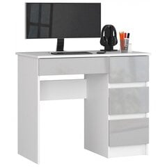 Письменный стол NORE A7, правый вариант, белый/светло-серый цена и информация | Компьютерные, письменные столы | 220.lv