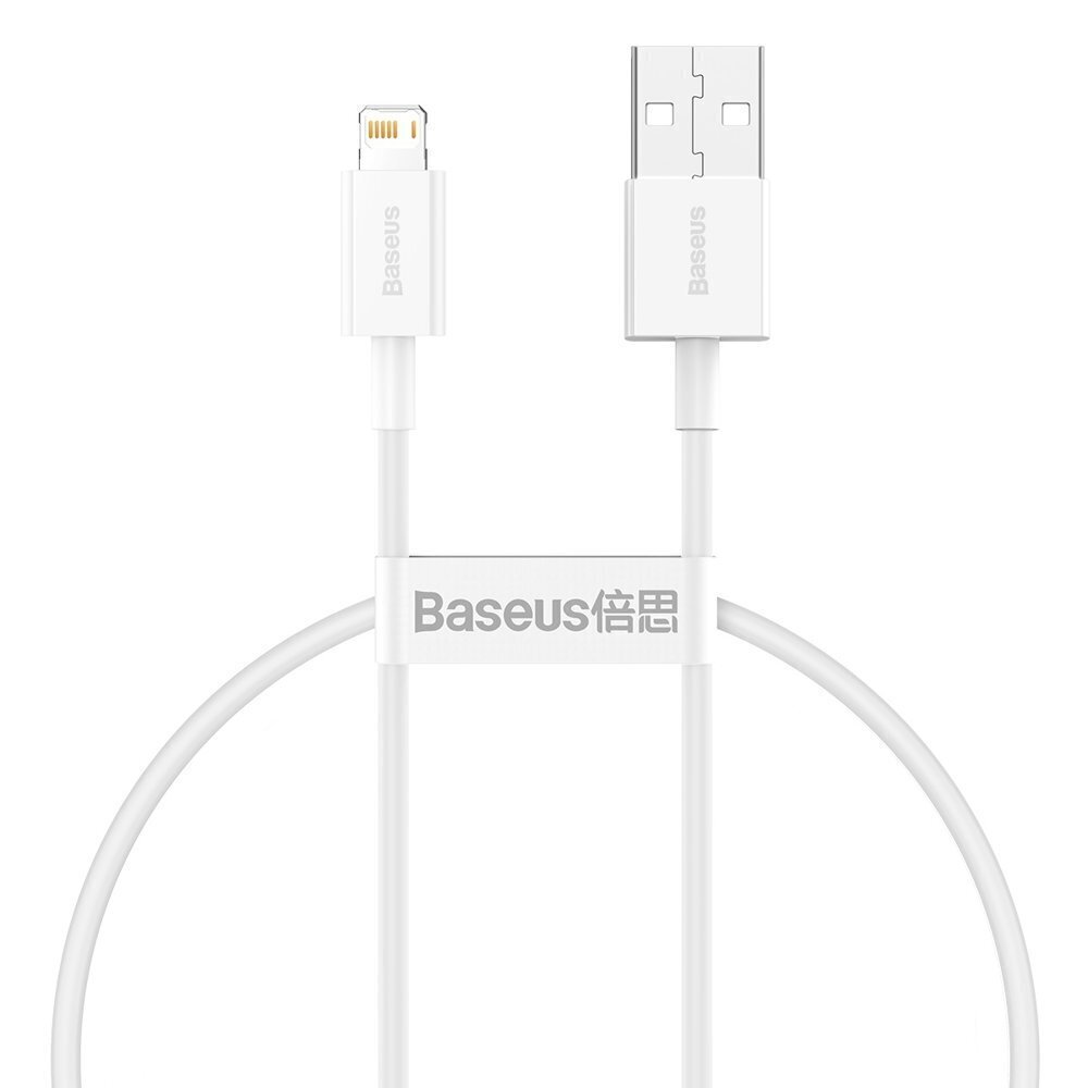 Kabelis Baseus Superior Cable USB - Lightning 2,4A 0,25 m, balts (CALYS-02) cena un informācija | Savienotājkabeļi | 220.lv