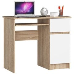 Письменный стол NORE Piksel, правый вариант, цвета дуба/белый цена и информация | Компьютерные, письменные столы | 220.lv