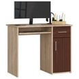 Письменный стол NORE Pin, цвета дуба/темно-коричневый