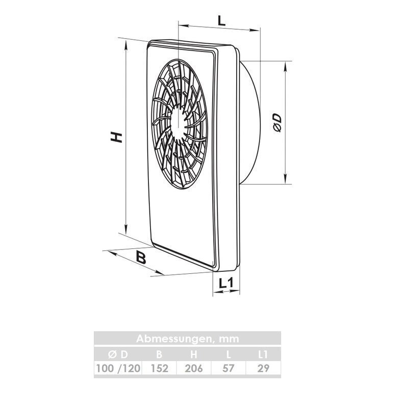 Izplūdes Ventilators Vlano Aria Wi-Fi vadāms ar Sīkrīku цена и информация | Ventilatori vannas istabai | 220.lv