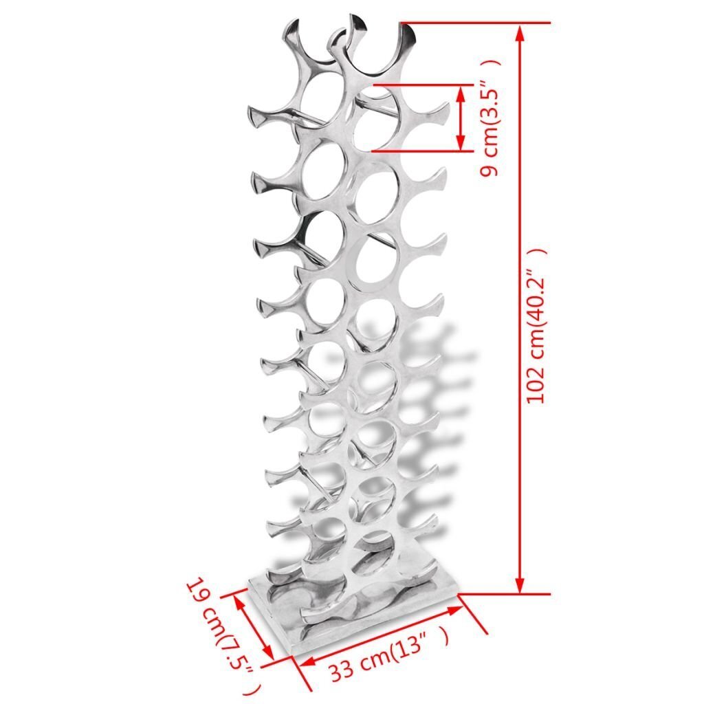 Vīna pudeļu turētājs, sudraba krāsā, 27 pudeles cena un informācija | Virtuves piederumi | 220.lv