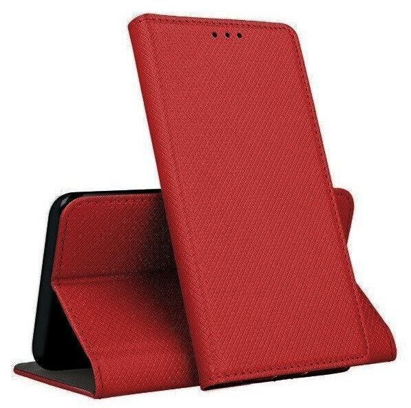 Maciņš Smart Magnet Xiaomi Redmi Note 10 5G sarkans cena un informācija | Telefonu vāciņi, maciņi | 220.lv