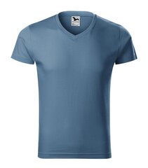 Футболка для мужчин Slim Fit V-neck, синяя цена и информация | Мужские футболки | 220.lv