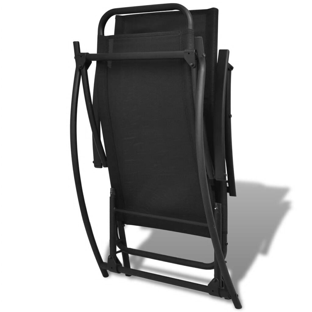 vidaXL dārza šūpuļkrēsls, tērauds un tekstilēns, melns cena un informācija | Dārza krēsli | 220.lv