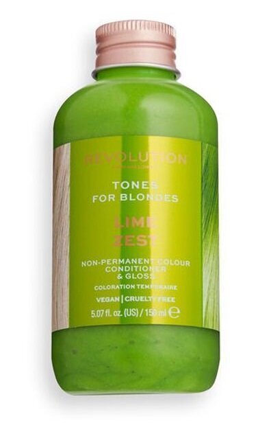 Daļēji noturīga matu krāsa gaišiem matiem Revolution Haircare London Tones for Blondes, 150 ml, Lime Zest cena un informācija | Matu krāsas | 220.lv