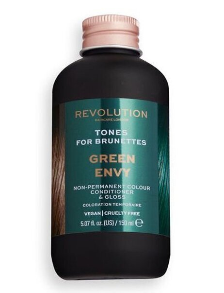 Daļēji noturīga matu krāsa brunetēm Revolution Haircare London Tones for Brunettes, 150 ml, Green Envy cena un informācija | Matu krāsas | 220.lv