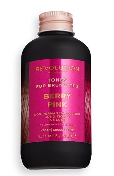 Daļēji noturīga matu krāsa brunetēm Revolution Haircare London Tones For Brunettes, 150 ml, Berry Pink cena un informācija | Matu krāsas | 220.lv