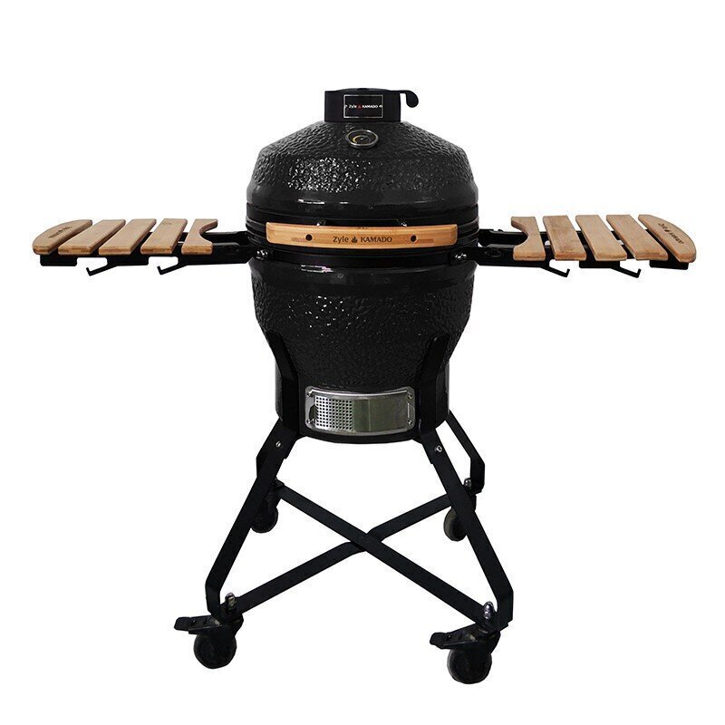 Kamado grils ar piederumiem Zyle 45 cm, Medium, ZY18KSBLSET, melns cena un informācija | Grili | 220.lv