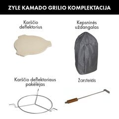 Kamado grils ar piederumiem Zyle 62 cm, X Large ZY24RDSET, sarkans cena un informācija | Grili | 220.lv