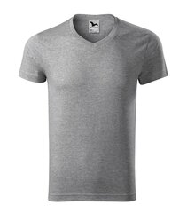 Футболка для мужчин Slim Fit V-neck, темно-серая цена и информация | Мужские футболки | 220.lv