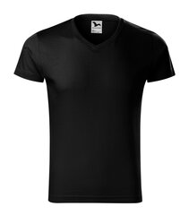 Футболка для мужчин Slim Fit V-neck, черная цена и информация | Мужские футболки | 220.lv