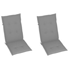 Подушки для стульев садовых, 2 шт., серый, 120x50x4 см цена и информация | Подушки, наволочки, чехлы | 220.lv