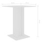 vidaXL bistro galds, balts, 60x60x75 cm, kokskaidu plāksne цена и информация | Virtuves galdi, ēdamgaldi | 220.lv