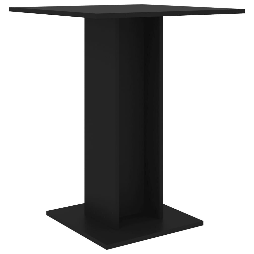 vidaXL bistro galds, melns, 60x60x75 cm, kokskaidu plāksne cena un informācija | Virtuves galdi, ēdamgaldi | 220.lv