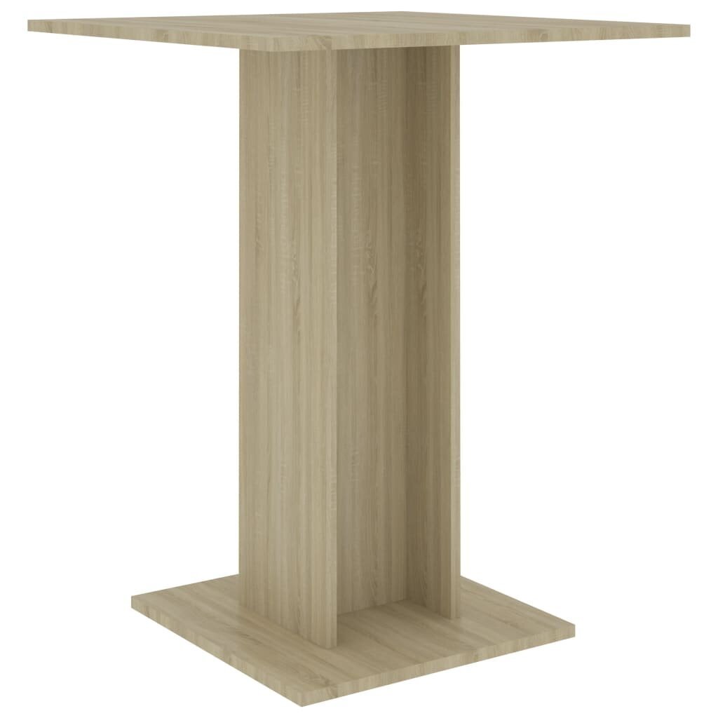 vidaXL bistro galds, ozolkoka krāsa, 60x60x75 cm, kokskaidu plāksne cena un informācija | Virtuves galdi, ēdamgaldi | 220.lv