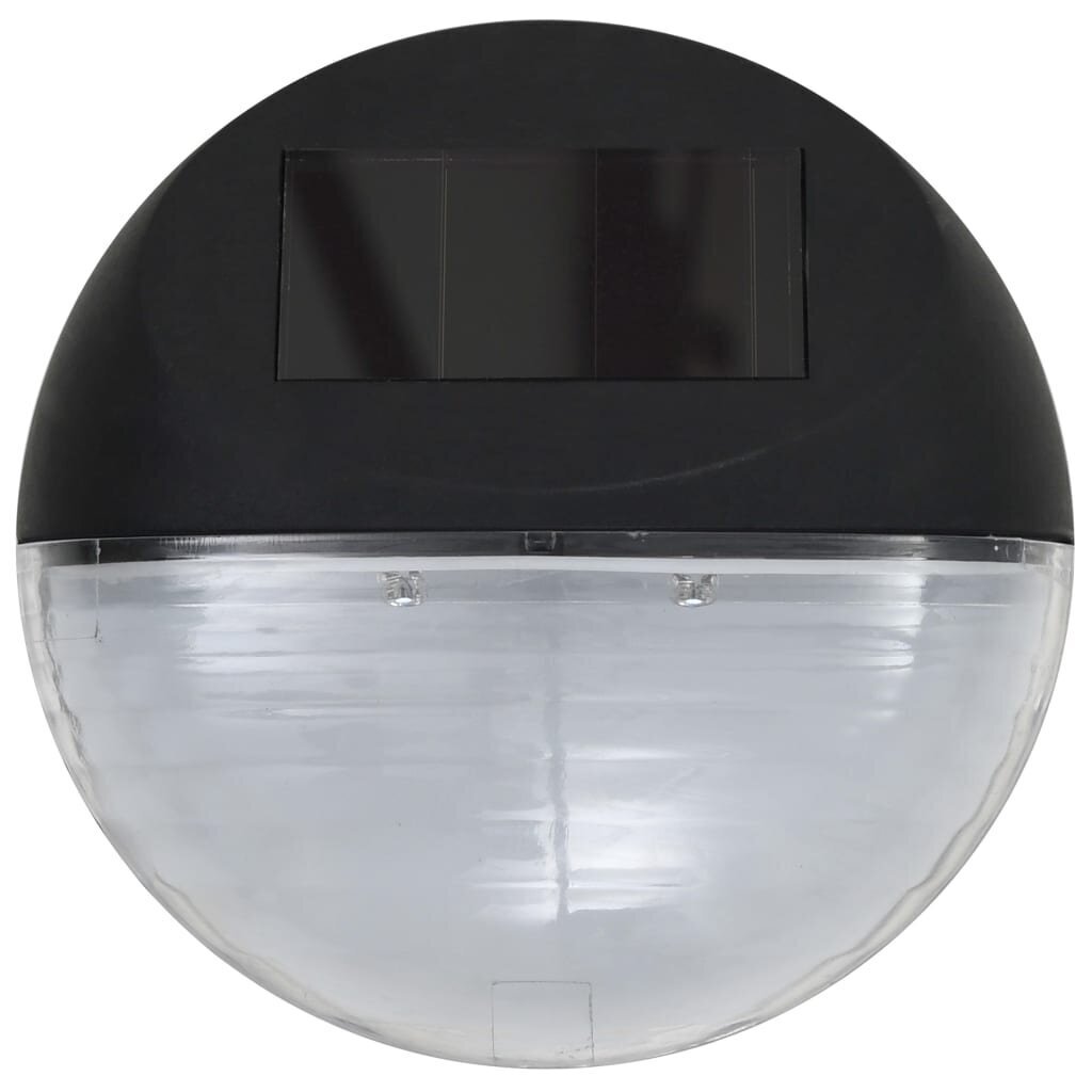 vidaXL āra solārās sienas lampas, 12 gab., LED, apaļas, melnas цена и информация | Āra apgaismojums | 220.lv
