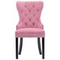 vidaXL virtuves krēsli, 2 gab., rozā samts cena un informācija | Virtuves un ēdamistabas krēsli | 220.lv
