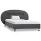 vidaXL gultas rāmis ar LED, pelēks, 90x200 cm, mākslīgā āda cena un informācija | Gultas | 220.lv