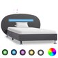 vidaXL gultas rāmis ar LED, pelēks, 90x200 cm, mākslīgā āda цена и информация | Gultas | 220.lv