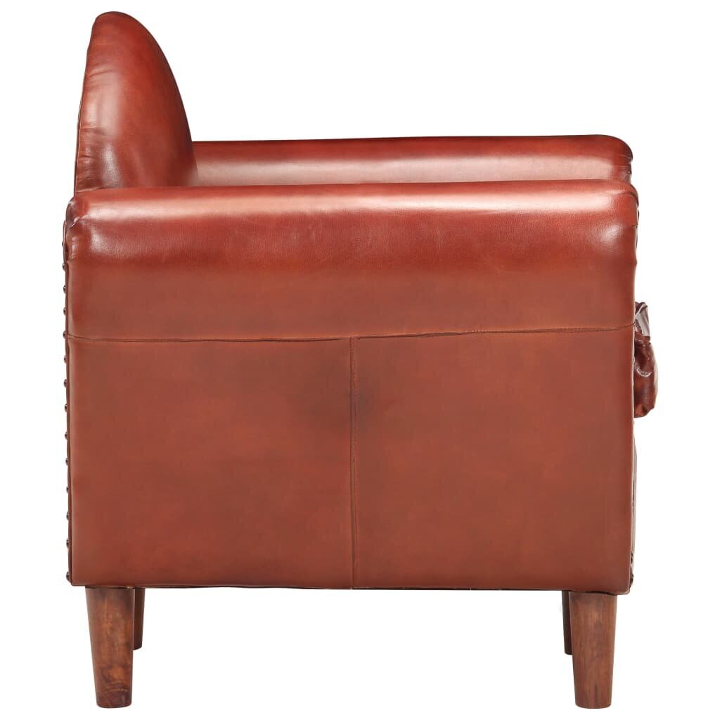 vidaXL atpūtas krēsls, brūns, 77x65x79 cm, dabīgā āda cena un informācija | Atpūtas krēsli | 220.lv