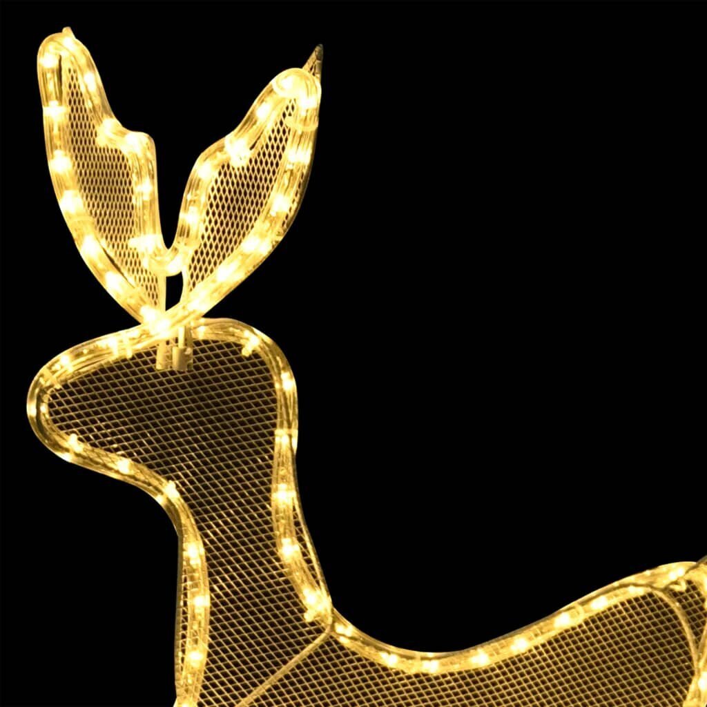 vidaXL Ziemassvētku dekors, briedis un kamanas, siets, 216 LED цена и информация | Ziemassvētku dekorācijas | 220.lv