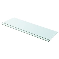 vidaXL stikla plauktu paneļi, 2 gab., 100x30 cm, caurspīdīgi цена и информация | Полки | 220.lv