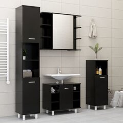 Комплект мебели для ванной, 4 части, черный глянец цена и информация | Комплекты в ванную | 220.lv