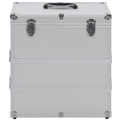 vidaXL kosmētikas koferis, 37x24x40 cm, alumīnijs, sudraba krāsā cena un informācija | Kosmētikas somas, spoguļi | 220.lv