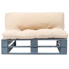 vidaXL dārza palešu dīvāns ar smilškrāsas matračiem, priedes koks cena un informācija | Dārza krēsli | 220.lv