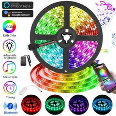 Mitrumizturigais RGB LED lentes 5m komplekts ar Bluetooth vadību цена и информация | Светодиодные ленты | 220.lv