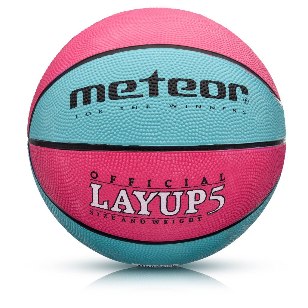 Basketbola bumba Meteor Layup #5 Rozā/ zila cena un informācija | Basketbola bumbas | 220.lv