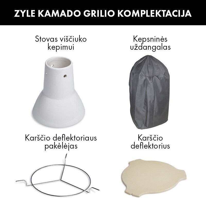 Kamado grils ar piederumiem Zyle XX Large, ZY26KSGRSET, 66 cm, zaļš cena un informācija | Grili | 220.lv