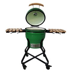 Kamado grils ar piederumiem Zyle 45 cm, Medium, ZY18KSGRSET, zaļš cena un informācija | Grili | 220.lv