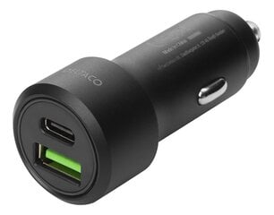 DELTACO USBC (CAR122), 1x USB-C, 1x USB-A, 1.5 A цена и информация | Зарядные устройства для телефонов | 220.lv