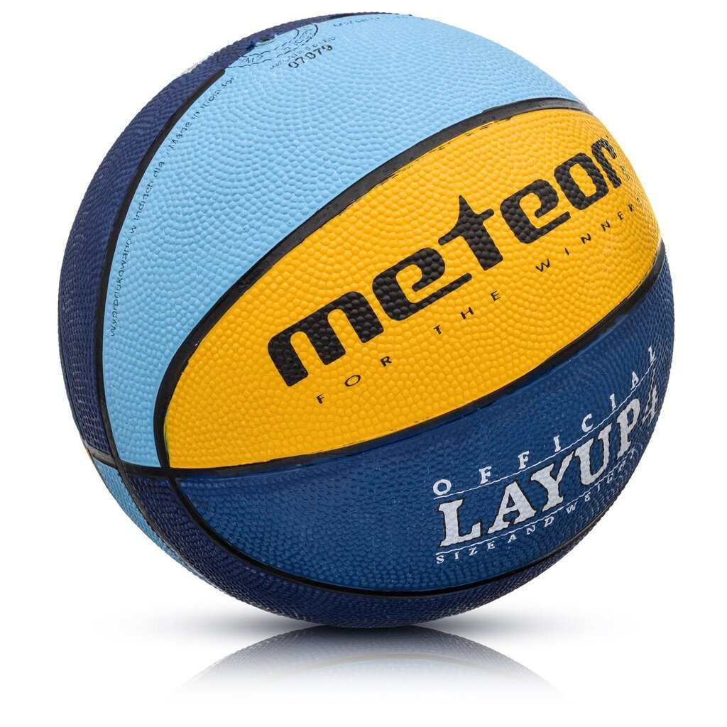 Basketbola bumba Meteor LAYUP #4 Zila/ dzeltena/ zaļa cena un informācija | Basketbola bumbas | 220.lv