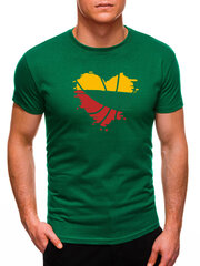 Мужская футболка Širdis JS/712005-43528, зеленая цена и информация | Мужские футболки | 220.lv