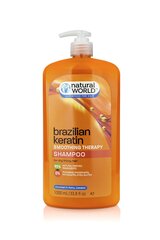 Brazīlijas keratīna šampūns 1000ml, Natural World cena un informācija | Šampūni | 220.lv
