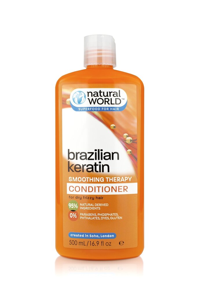 Natural World Brazīlijas keratīna izlīdzinošās terapijas kondicionieris 500ml цена и информация | Matu kondicionieri, balzāmi | 220.lv