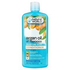 Natural World Argan Oil of Morocco mitrinošs kondicionieris 500ml cena un informācija | Matu kondicionieri, balzāmi | 220.lv
