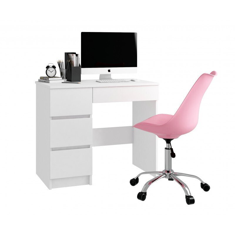 Rakstāmgalds NORE A7, kreisās puses, baltas krāsas cena un informācija | Datorgaldi, rakstāmgaldi, biroja galdi | 220.lv