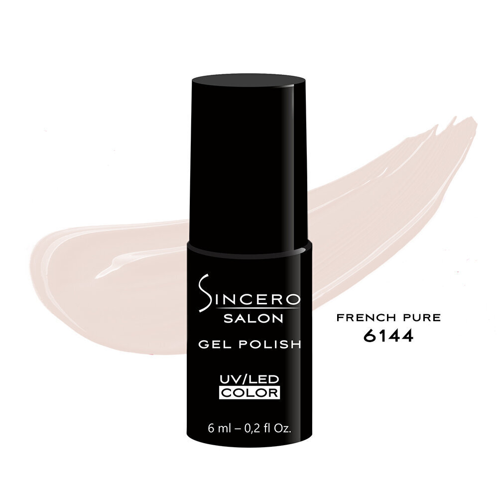 Gēla nagu laka "Sincero Salon", 6 ml, "French Pure", 6144 cena un informācija | Nagu lakas, stiprinātāji | 220.lv